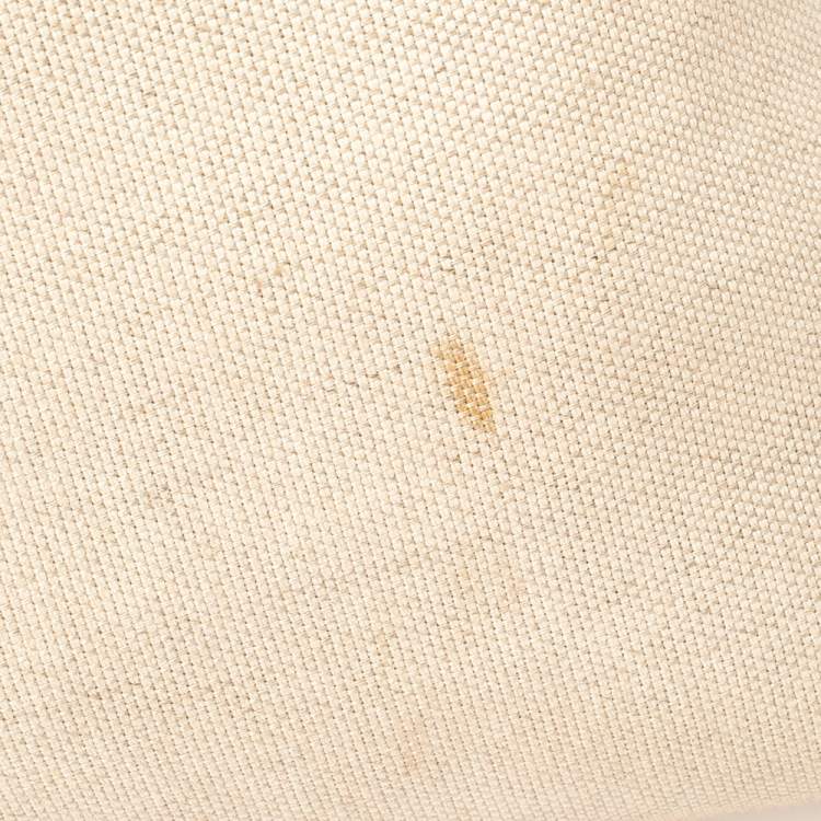 Pre Owned Cartier Beige/White Canvas and Leather Marcello De Cartier Satchel