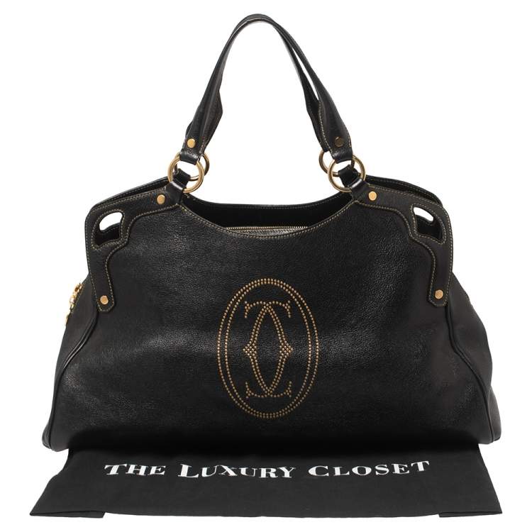 Pre Owned Cartier Black Leather Marcello de Cartier Satchel