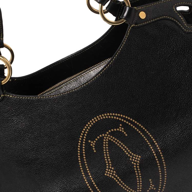 Pre Owned Cartier Black Leather Marcello de Cartier Satchel