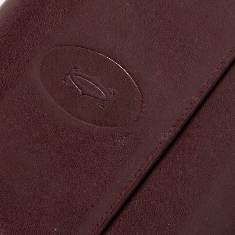 مملوكة مسبقًا Cartier Burgundy Leather Trifold Wallet