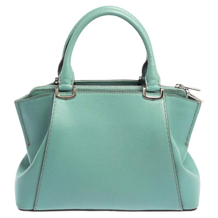 مملوكة مسبقًا Cartier Aqua Green Leather Mini C de Cartier Satchel