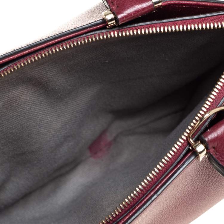 Pre Owned Cartier Dark Red Leather Mini C de Cartier Tote