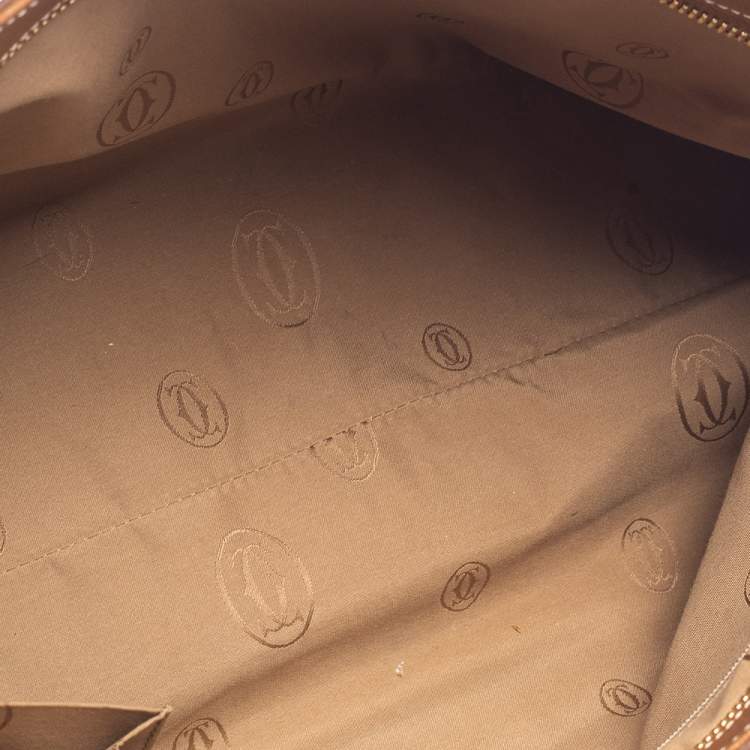 Pre Owned Cartier Tan Leather Medium Marcello de Cartier Bag