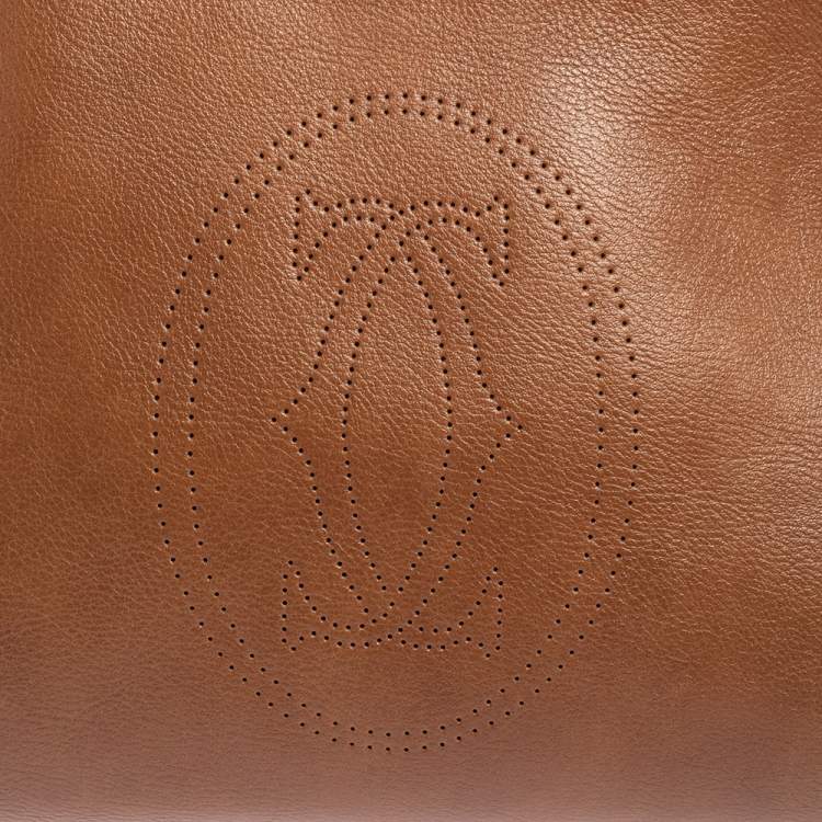 Pre Owned Cartier Tan Leather Medium Marcello de Cartier Bag