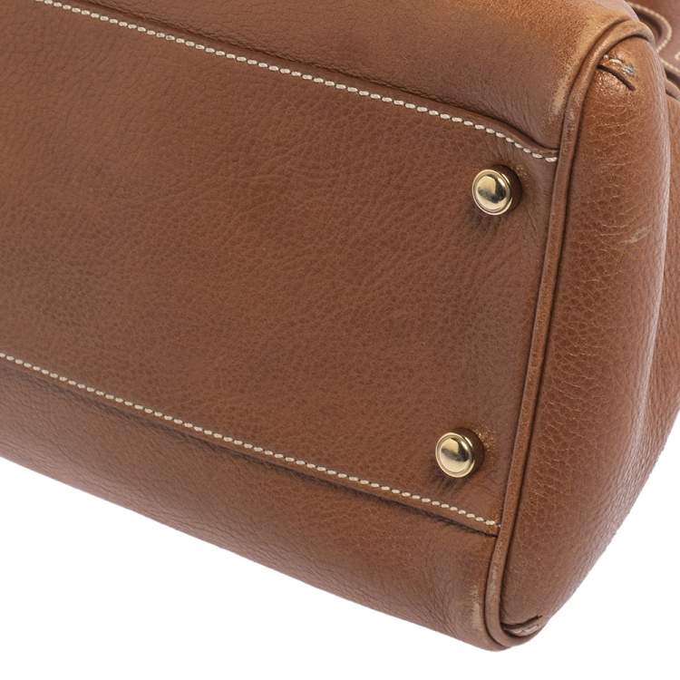 Pre Owned Cartier Tan Leather Medium Marcello de Cartier Bag