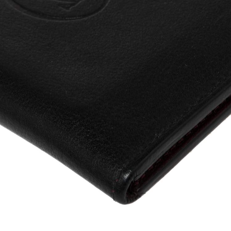 Pre Owned Cartier Black Leather Must De Cartier Card Holder