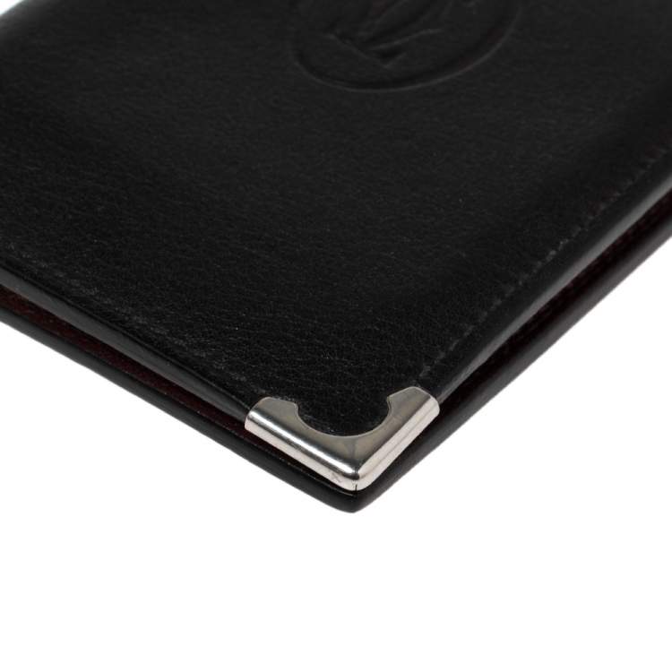 Pre Owned Cartier Black Leather Must De Cartier Card Holder