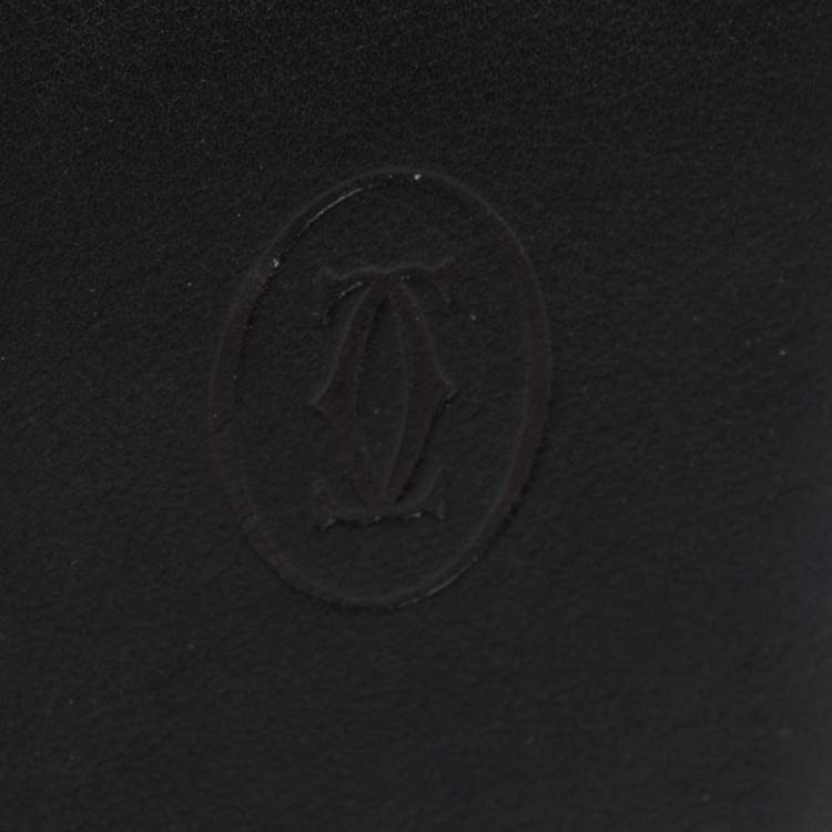 Pre Owned Cartier Black Leather Must De Cartier Card Holder