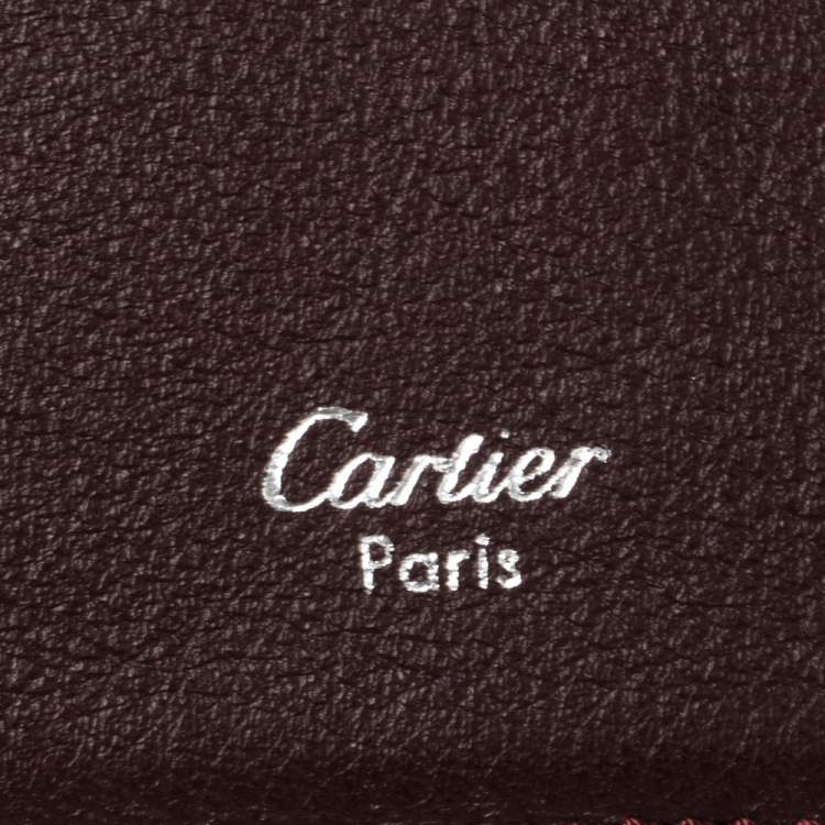 Pre Owned Cartier Black Leather Must De Cartier Card Holder