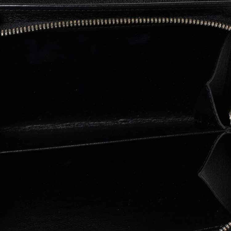 Pre Owned Cartier Black Textured Patent Leather Happy Birthday Wallet