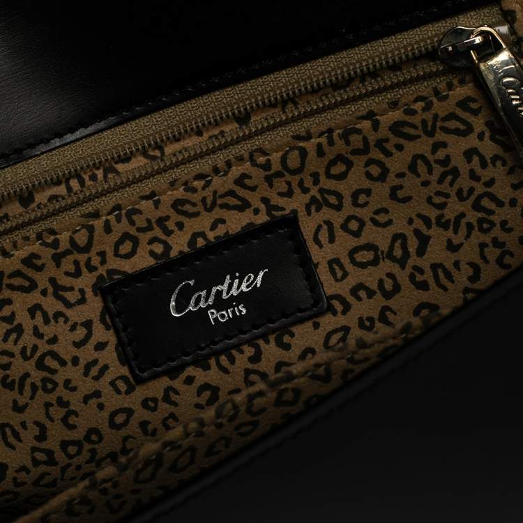 مملوكة مسبقًا Cartier Black Leather Baguette