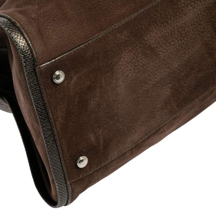 Pre Owned Cartier Brown Suede and Leather Medium Marcello de Cartier Bag