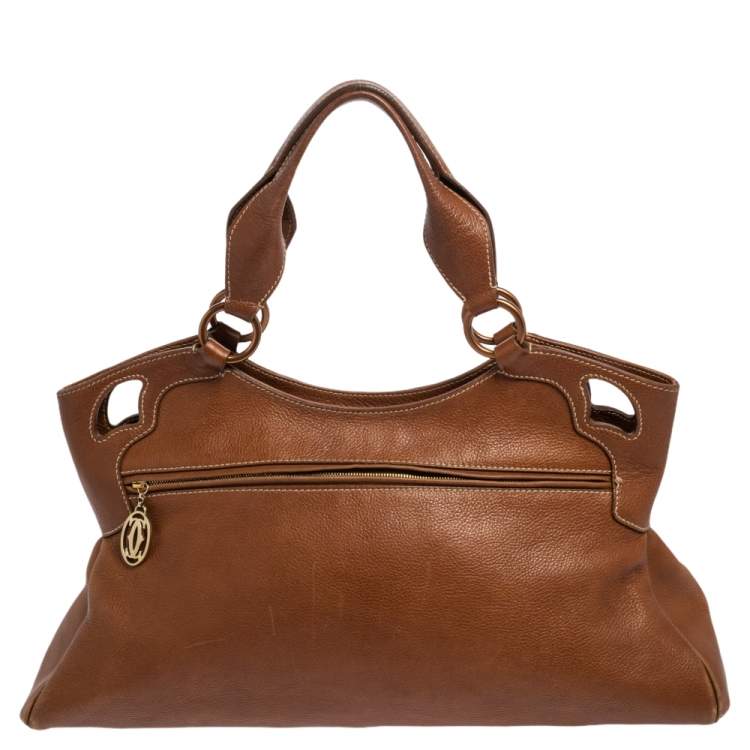 Pre Owned Cartier Brown Leather Medium Marcello de Cartier Bag