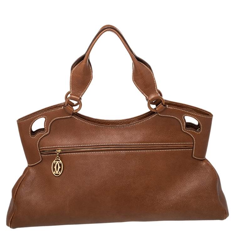 Pre Owned Cartier Brown Leather Marcello De Cartier Bag