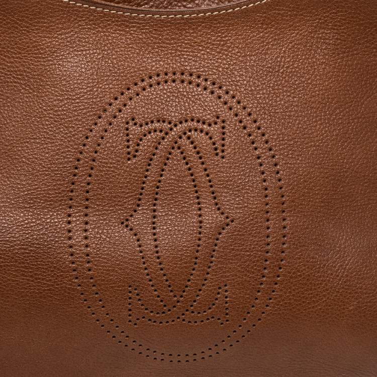 Pre Owned Cartier Brown Leather Marcello De Cartier Bag