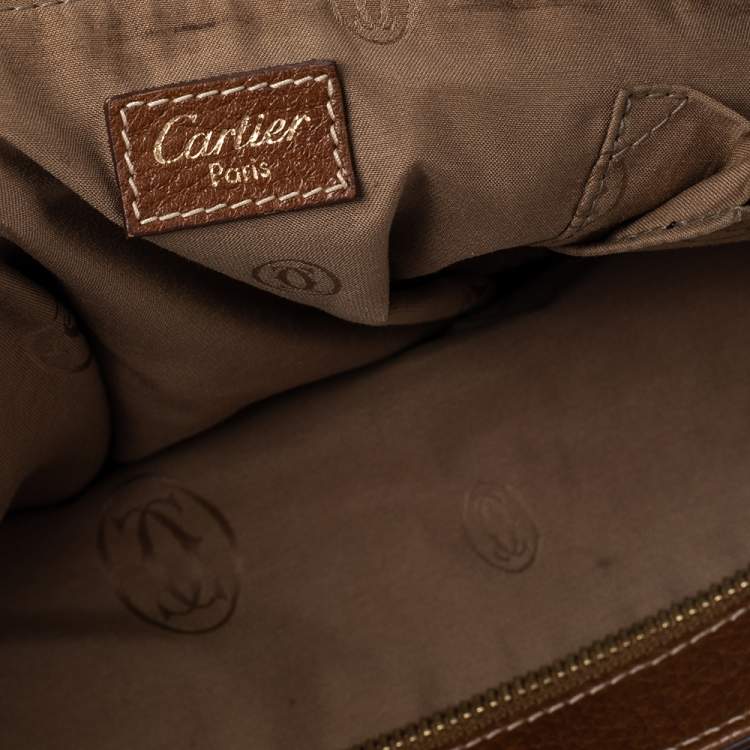 Pre Owned Cartier Brown Leather Marcello De Cartier Bag