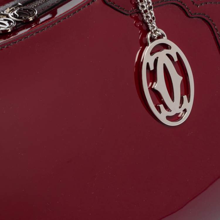 مملوكة مسبقًا Cartier Burgundy Patent Leather Marcello de Cartier Bowler Bag