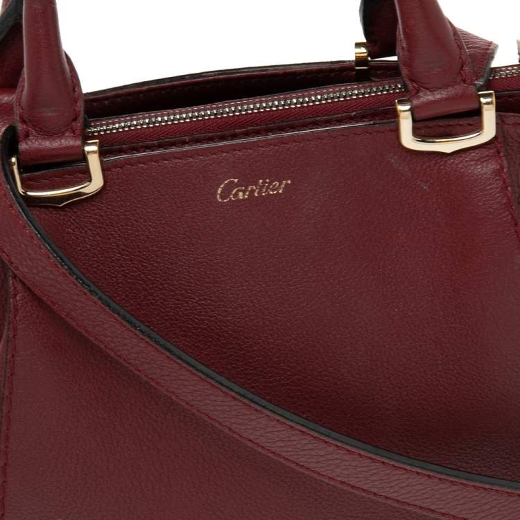 مملوكة مسبقًا Cartier Dark Red Leather Mini C de Cartier Satchel