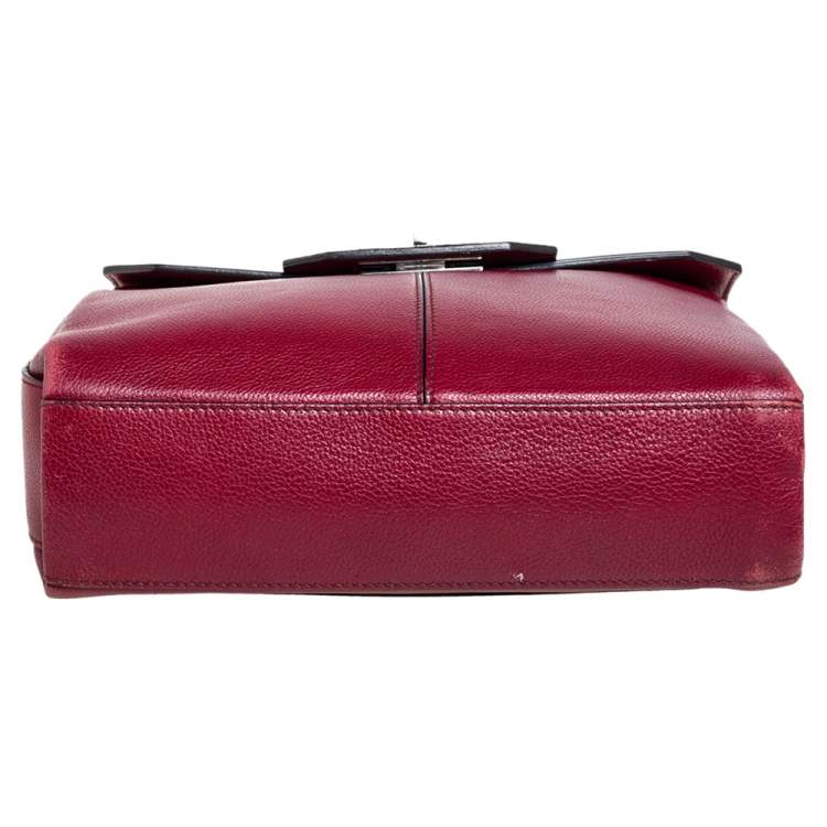 مملوكة مسبقًا Cartier Burgundy Patent Leather/Suede and Python Classic Feminine Line Chain Bag