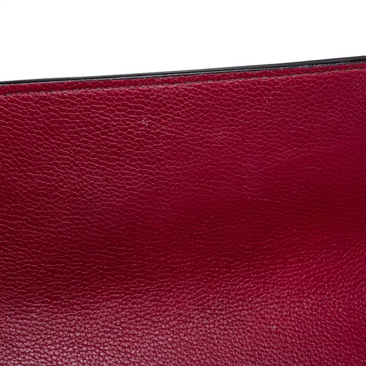 مملوكة مسبقًا Cartier Burgundy Patent Leather/Suede and Python Classic Feminine Line Chain Bag