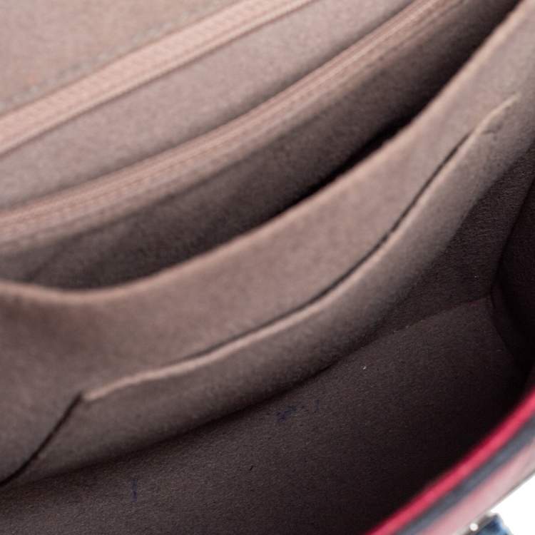 مملوكة مسبقًا Cartier Burgundy Patent Leather/Suede and Python Classic Feminine Line Chain Bag