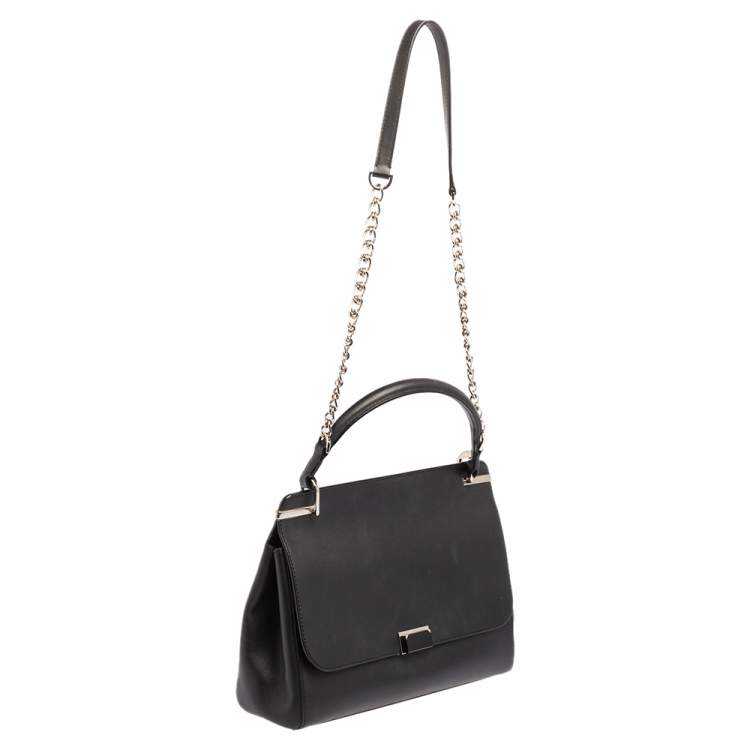 Pre Owned Cartier Black Leather Jeanne Toussaint Top Handle Bag