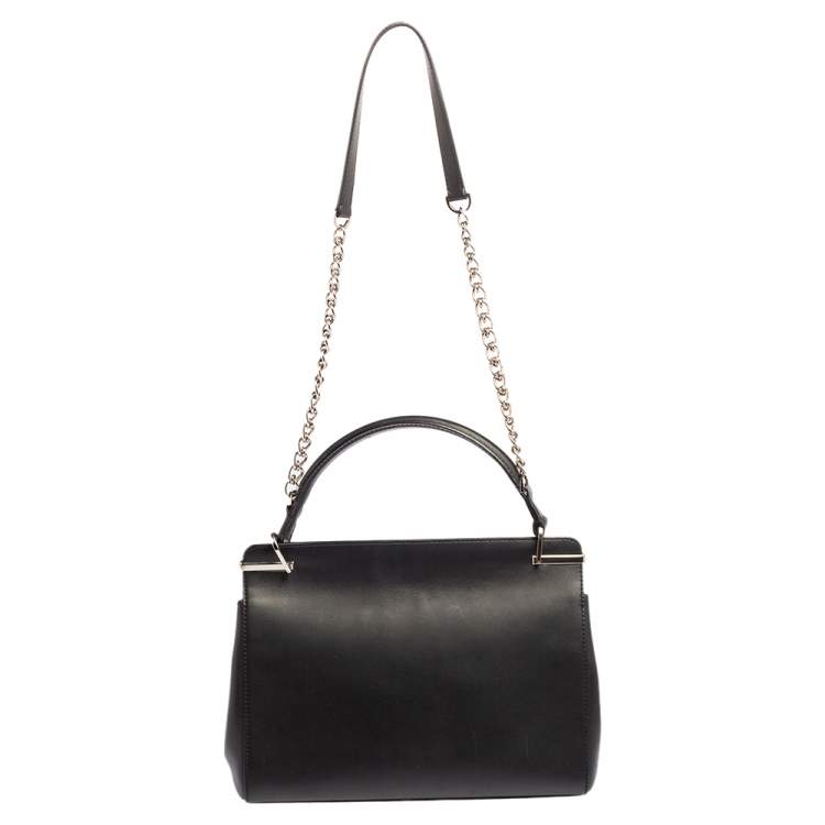 Pre Owned Cartier Black Leather Jeanne Toussaint Top Handle Bag