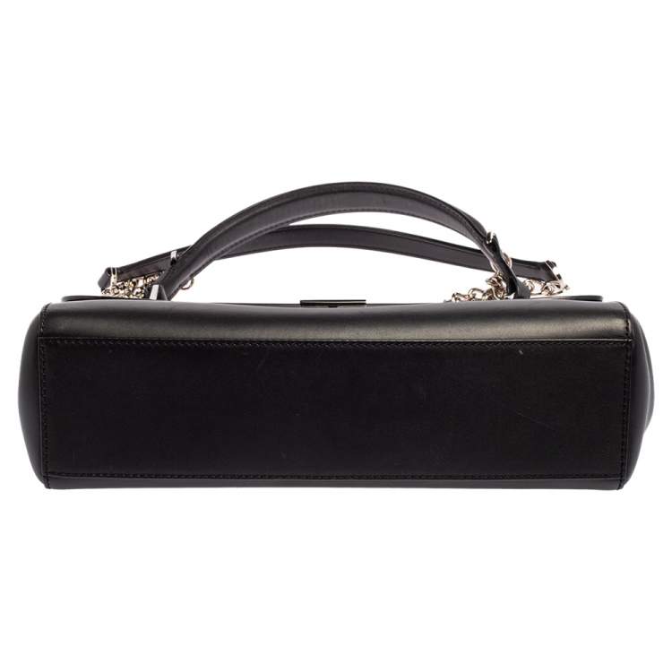 Pre Owned Cartier Black Leather Jeanne Toussaint Top Handle Bag