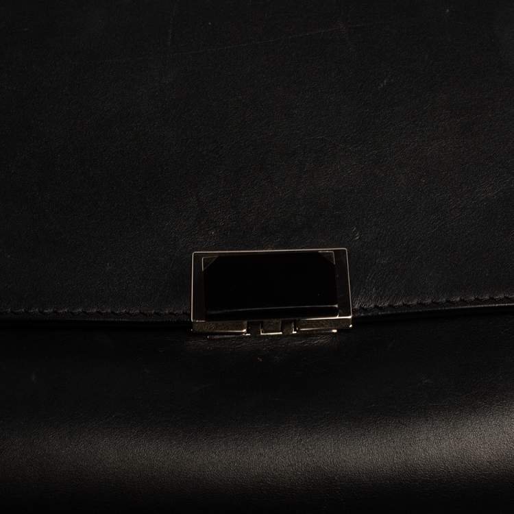 Pre Owned Cartier Black Leather Jeanne Toussaint Top Handle Bag