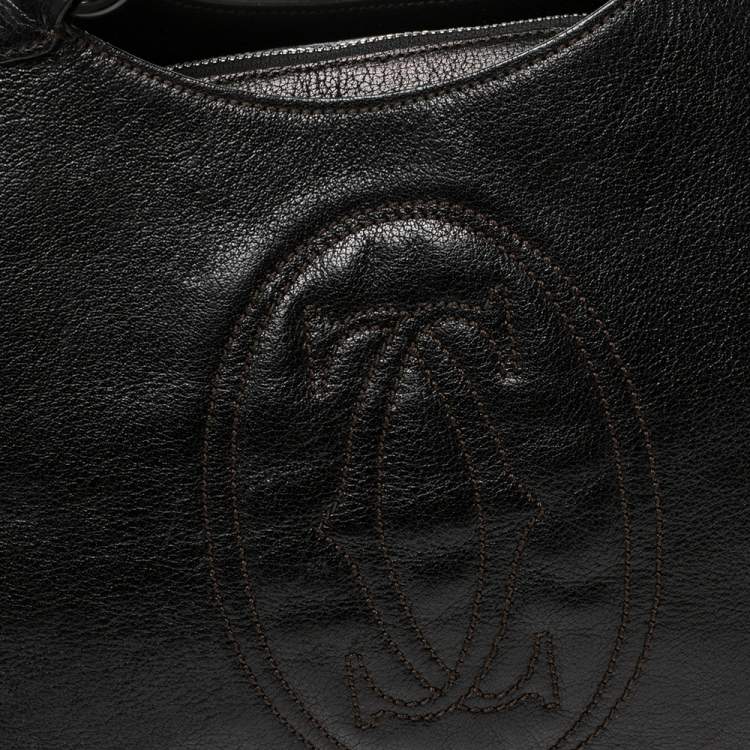 Pre Owned Cartier Dark Brown Leather Small Marcello de Cartier Bag