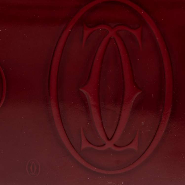 Pre Owned Cartier Dark Red Leather Happy Birthday Continental Wallet