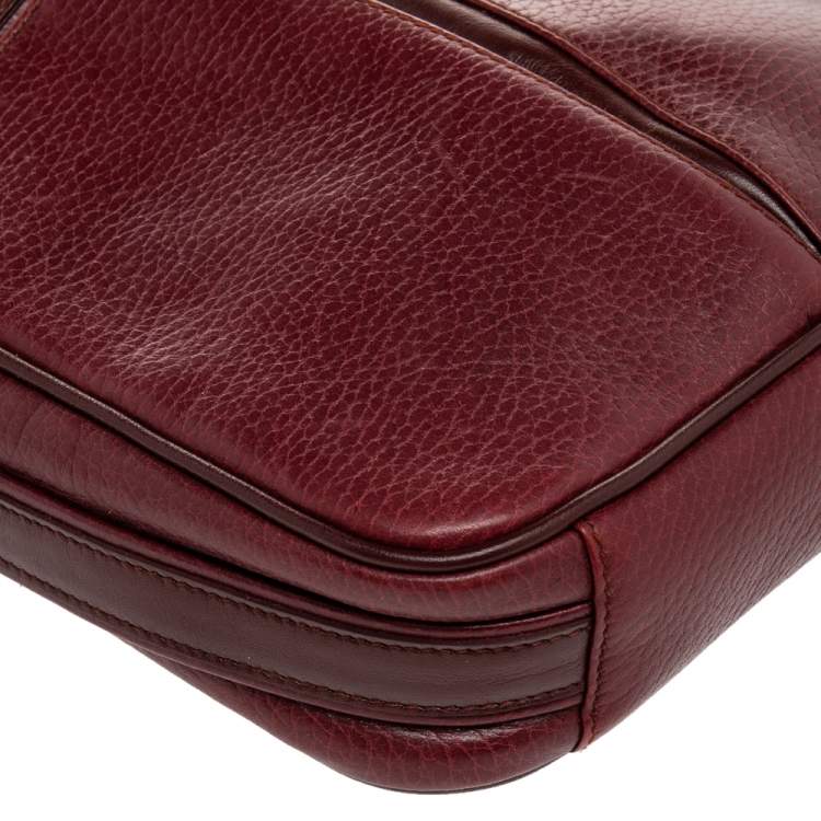 Pre Owned Cartier Burgundy Leather Must de Cartier Crossbody Bag