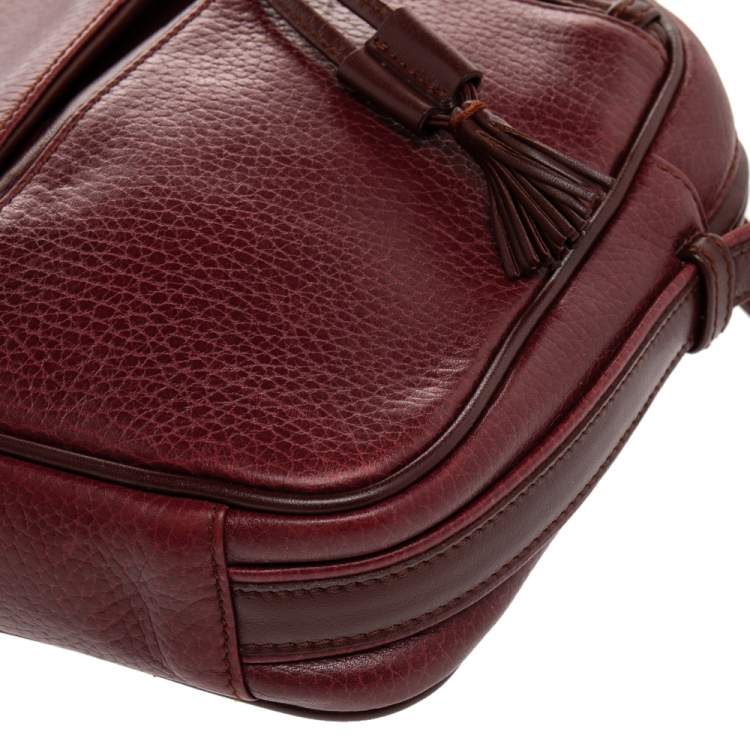 Pre Owned Cartier Burgundy Leather Must de Cartier Crossbody Bag