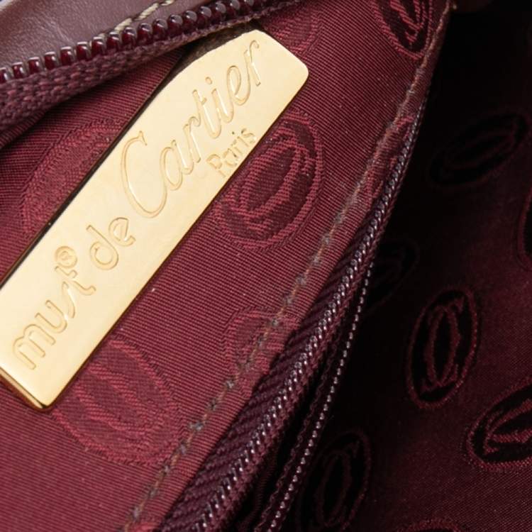 Pre Owned Cartier Brown Leather Must de Cartier Shoulder Bag