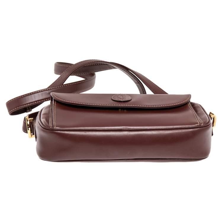 Pre Owned Cartier Brown Leather Must de Cartier Shoulder Bag