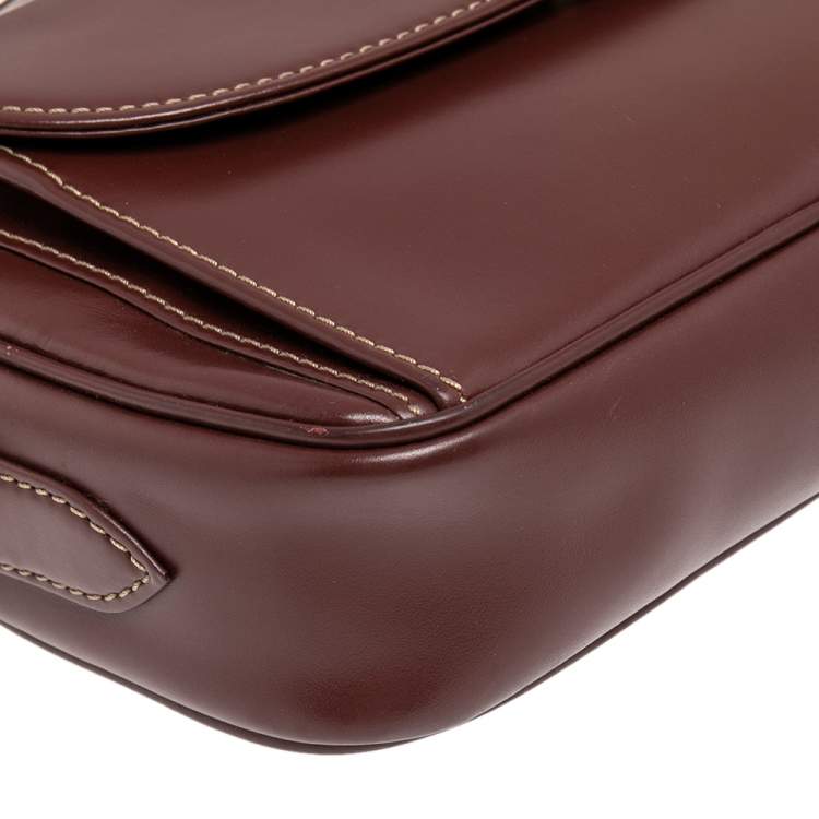 Pre Owned Cartier Brown Leather Must de Cartier Shoulder Bag