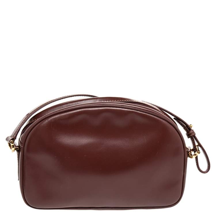 Pre Owned Cartier Brown Leather Must de Cartier Shoulder Bag