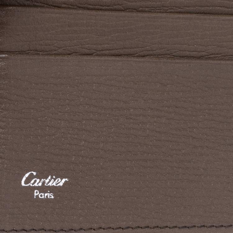 Pre Owned Cartier Brown Leather Continental Wallet