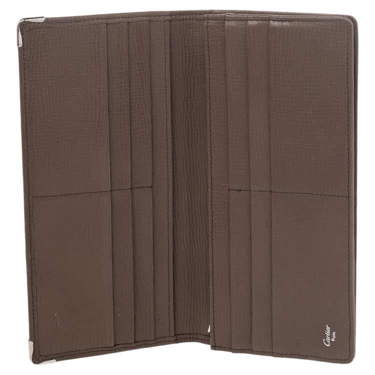 Pre Owned Cartier Brown Leather Continental Wallet