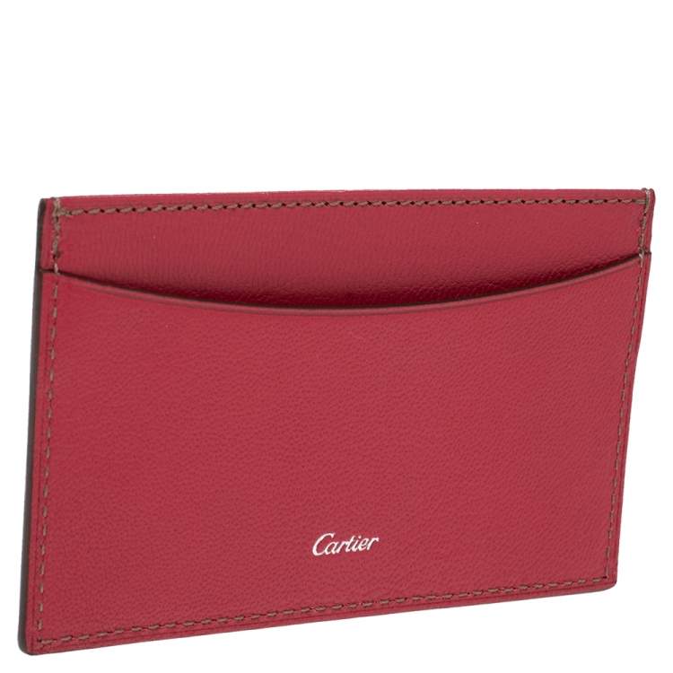 Pre Owned Cartier Pink Leather Les Must De Cartier Card Holder