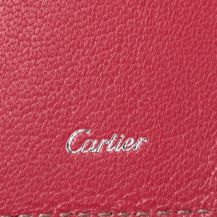 Pre Owned Cartier Pink Leather Les Must De Cartier Card Holder