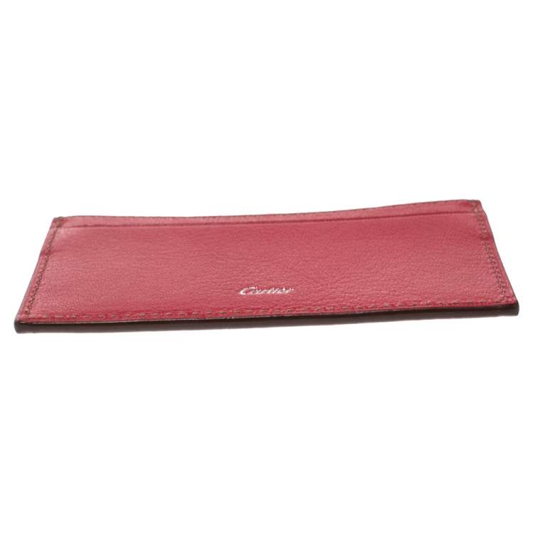 Pre Owned Cartier Pink Leather Les Must De Cartier Card Holder