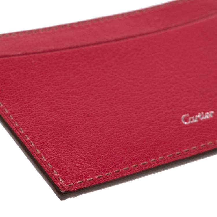 Pre Owned Cartier Pink Leather Les Must De Cartier Card Holder