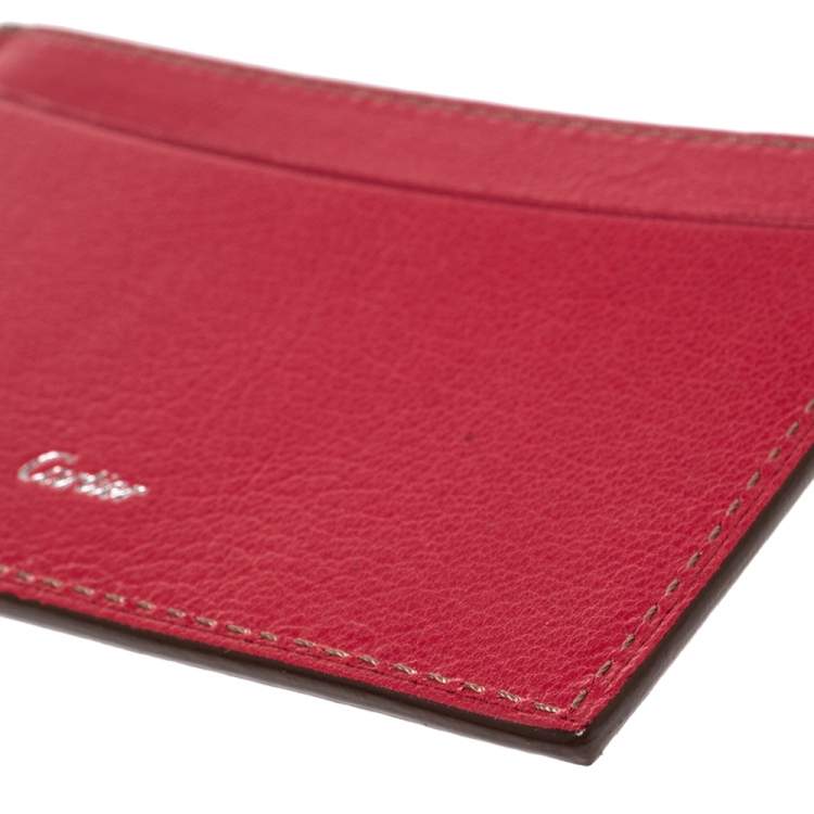 Pre Owned Cartier Pink Leather Les Must De Cartier Card Holder