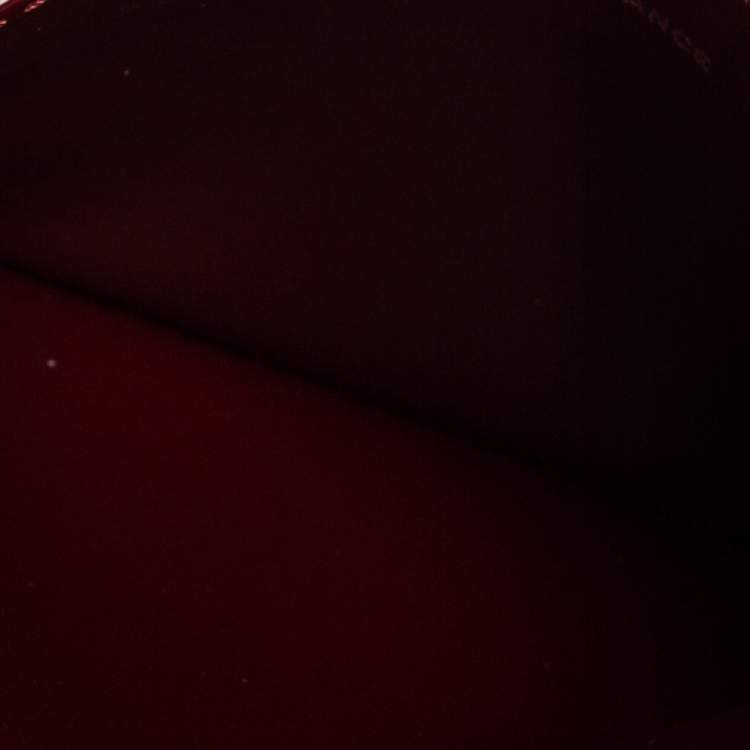 Pre Owned Cartier Maroon Patent Leather Happy Birthday Single Card Holder