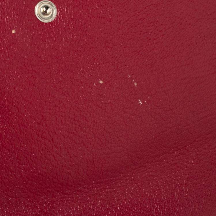 Pre Owned Cartier Burgundy Leather Marcello de Cartier Flap Wallet