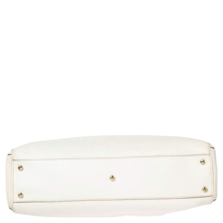 مملوكة مسبقًا Cartier White Leather Medium Marcello de Cartier Bag