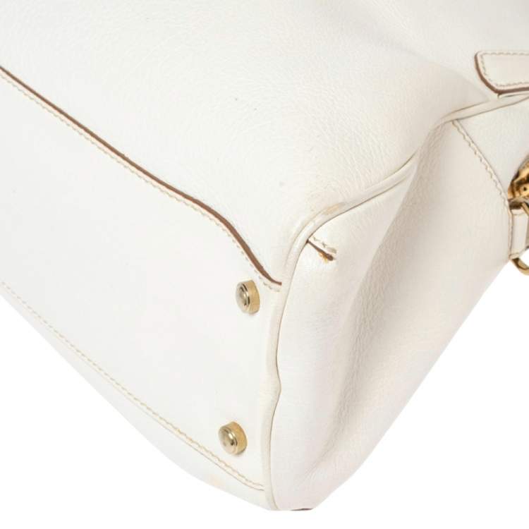 مملوكة مسبقًا Cartier White Leather Medium Marcello de Cartier Bag