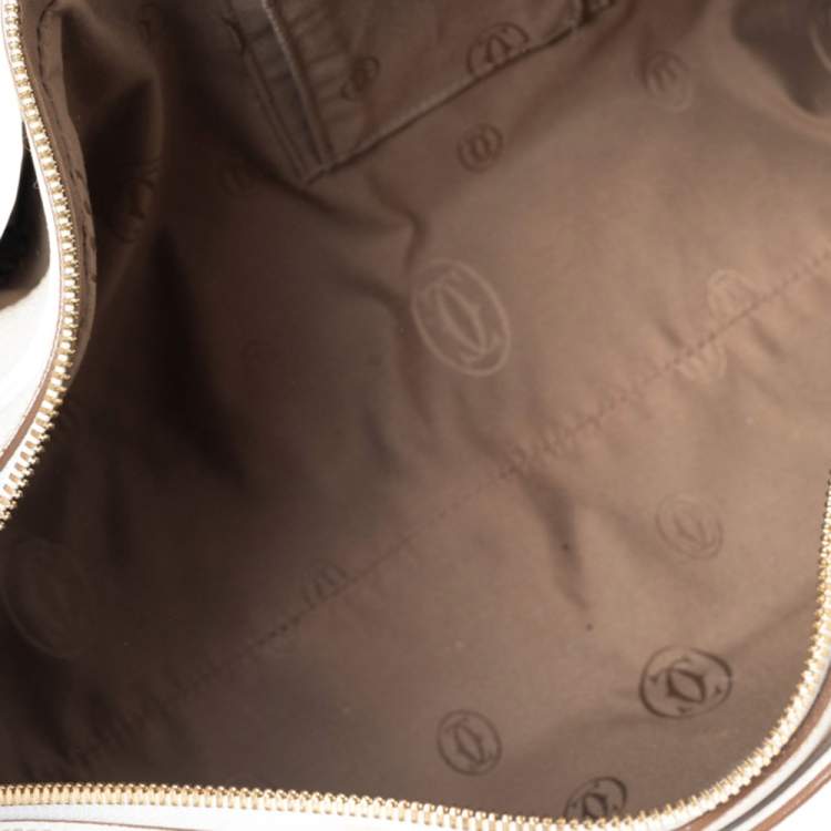 مملوكة مسبقًا Cartier White Leather Medium Marcello de Cartier Bag