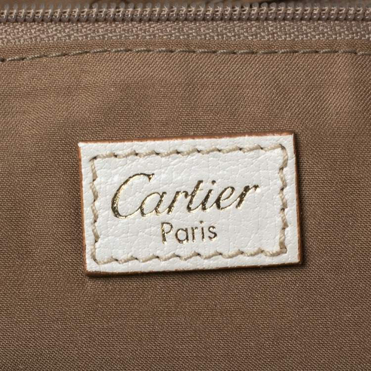مملوكة مسبقًا Cartier White Leather Medium Marcello de Cartier Bag